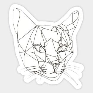 Single Line Cat Face Sticker